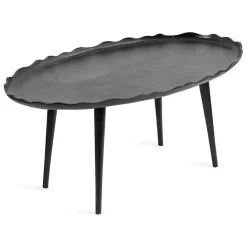 Clearance Kirklands Home Metal Deckled Edge Oval Coffee Table Black