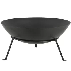 New Kirklands Home Metal Fire Bowl with Tapered Legs Black