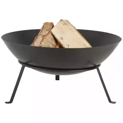 New Kirklands Home Metal Fire Bowl with Tapered Legs Black
