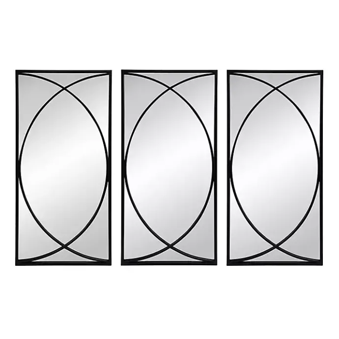 Sale Kirklands Home Black Metal Geometric Wall Mirrors, Set of 3
