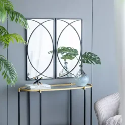 Sale Kirklands Home Black Metal Geometric Wall Mirrors, Set of 3