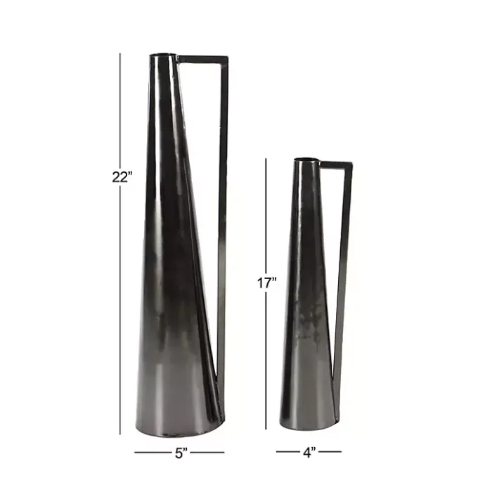 Discount Kirklands Home Metal Glam Vases, Set of 2 Black