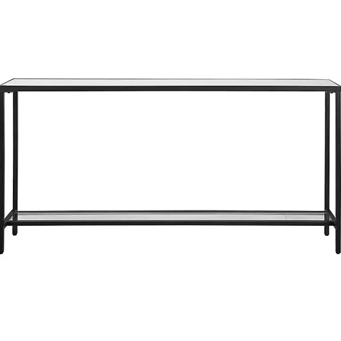 Clearance Kirklands Home Metal Glass Top Console Table Black