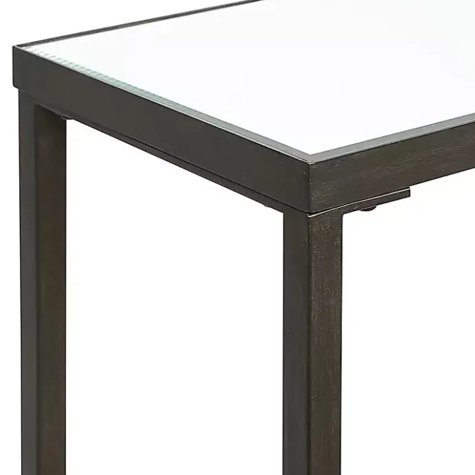 Clearance Kirklands Home Metal Glass Top Console Table Black