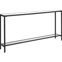 Clearance Kirklands Home Metal Glass Top Console Table Black