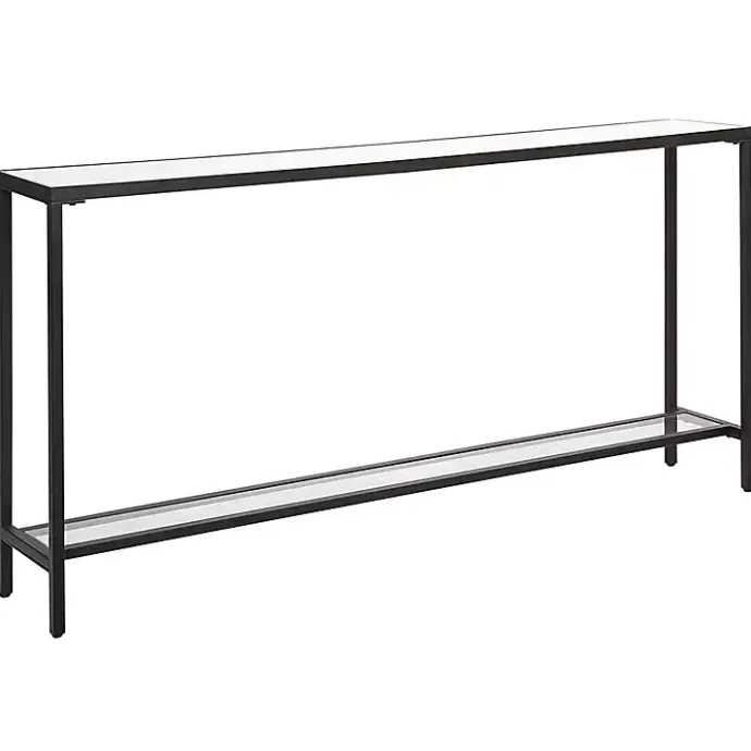 Clearance Kirklands Home Metal Glass Top Console Table Black
