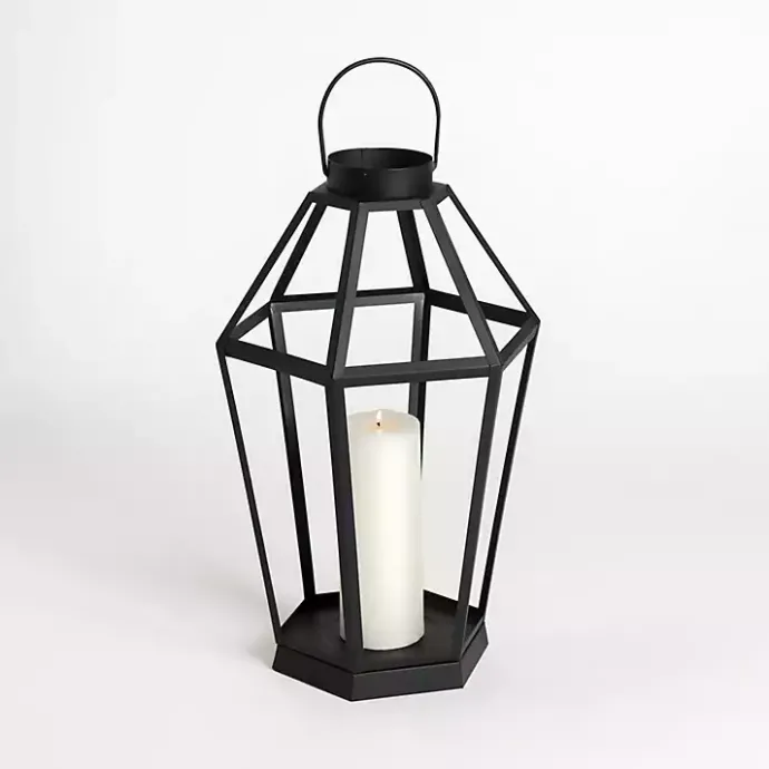 Online Kirklands Home Metal Hexagon Lantern, 18 in. Black
