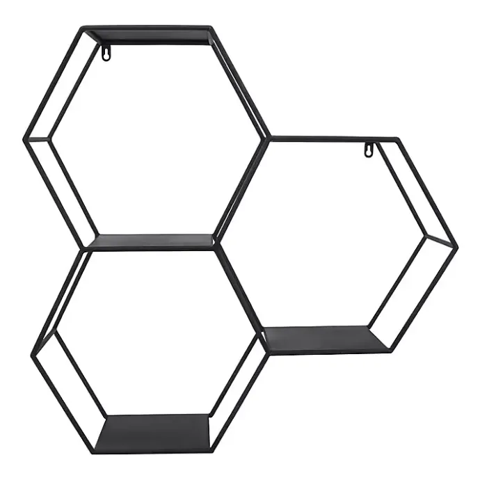 Best Kirklands Home Black Metal Hexagon Wall Shelf