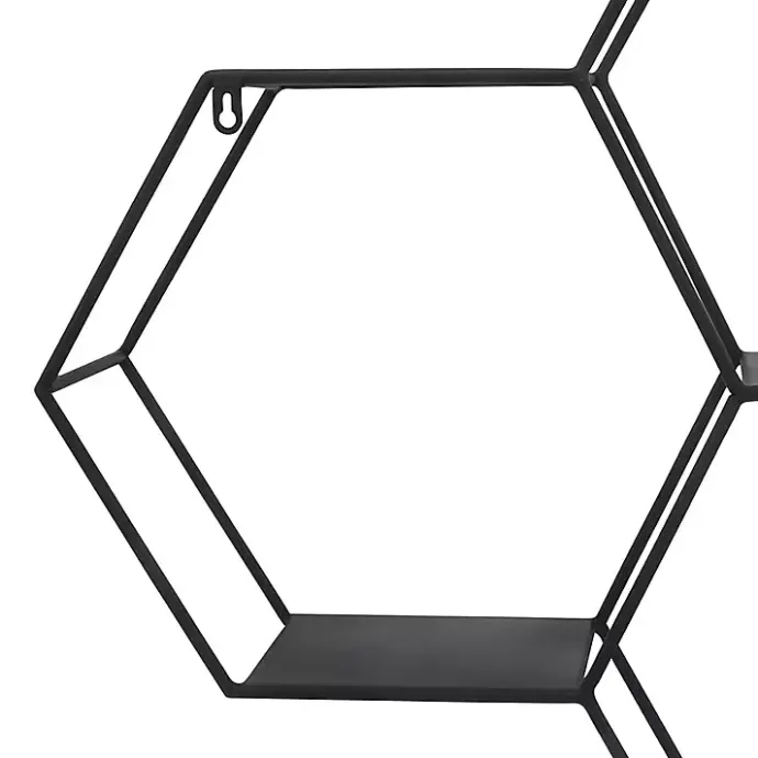 Best Kirklands Home Black Metal Hexagon Wall Shelf