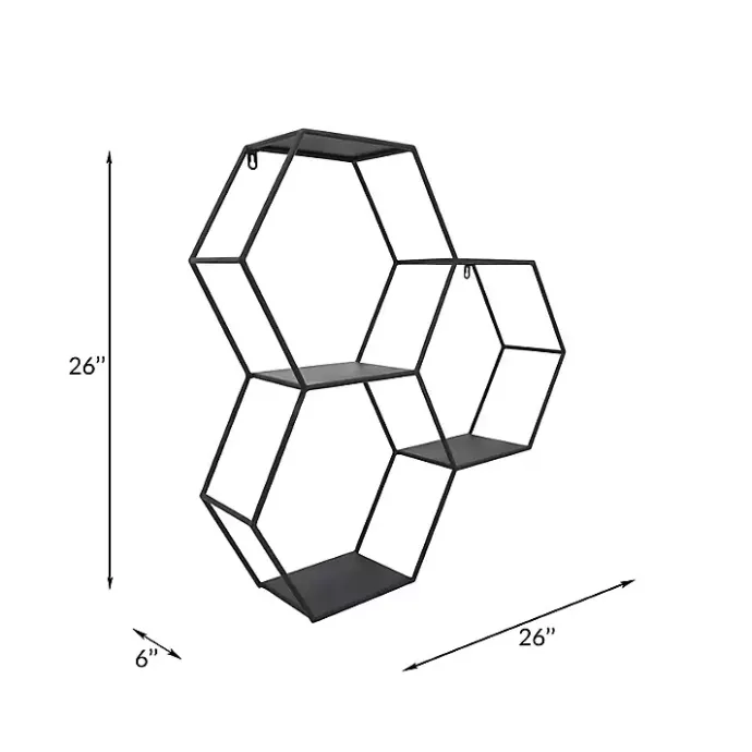 Best Kirklands Home Black Metal Hexagon Wall Shelf
