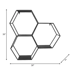 Best Kirklands Home Black Metal Hexagon Wall Shelf