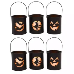 Clearance Kirklands Home Metal LED Halloween Lanterns, Set of 6 Black