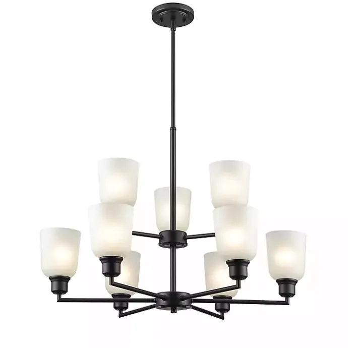 New Kirklands Home Metal 9-Light Chandelier Black