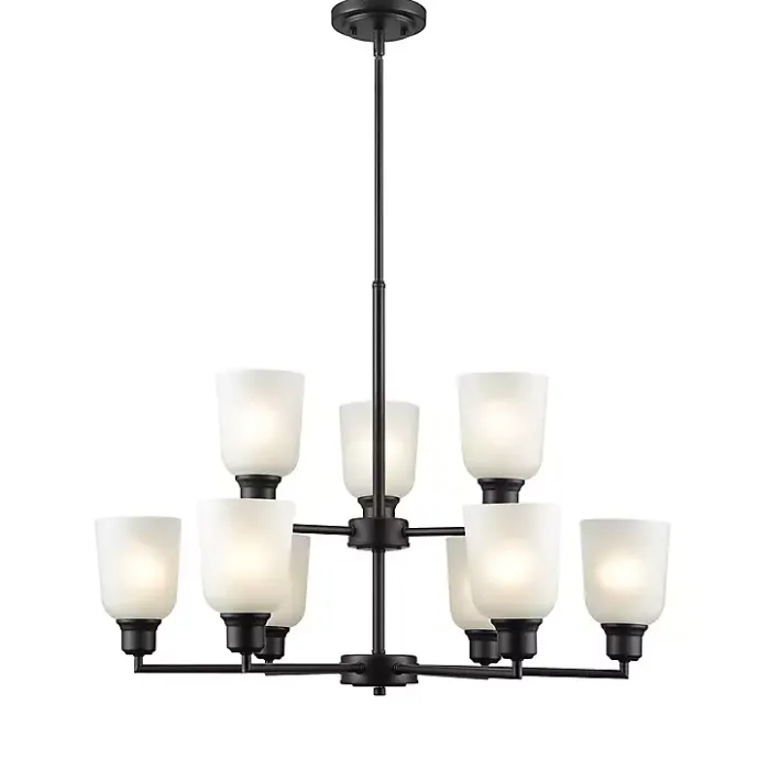 New Kirklands Home Metal 9-Light Chandelier Black