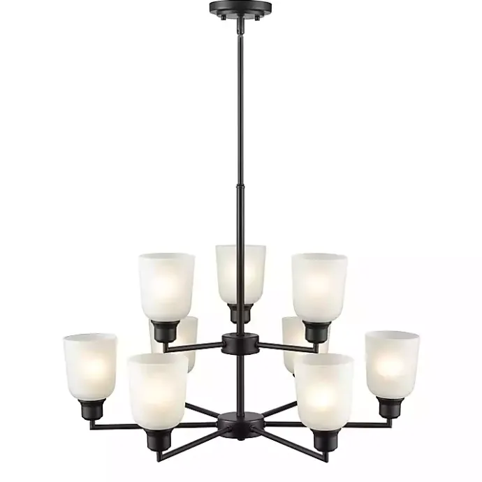 New Kirklands Home Metal 9-Light Chandelier Black