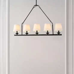 Kirklands Home Black Metal Linear Chandelier