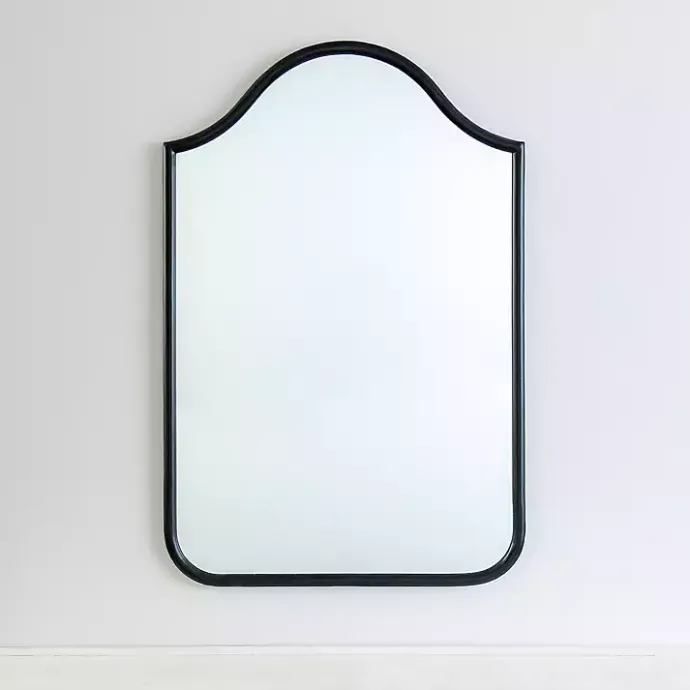 Discount Kirklands Home Black Metal Linear Wave Mirror