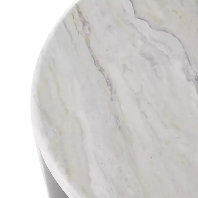 New Kirklands Home Black Metal Marble Nesting Accent Tables, Set of 2 White