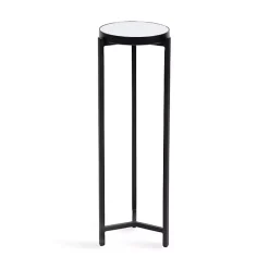 Hot Kirklands Home Metal Mirrored Tabletop Aguilar Drink Table Black