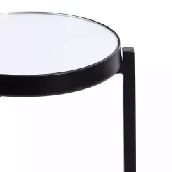 Hot Kirklands Home Metal Mirrored Tabletop Aguilar Drink Table Black