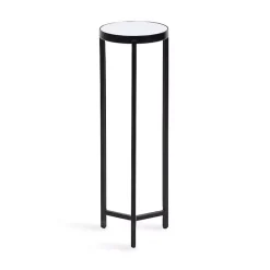 Hot Kirklands Home Metal Mirrored Tabletop Aguilar Drink Table Black