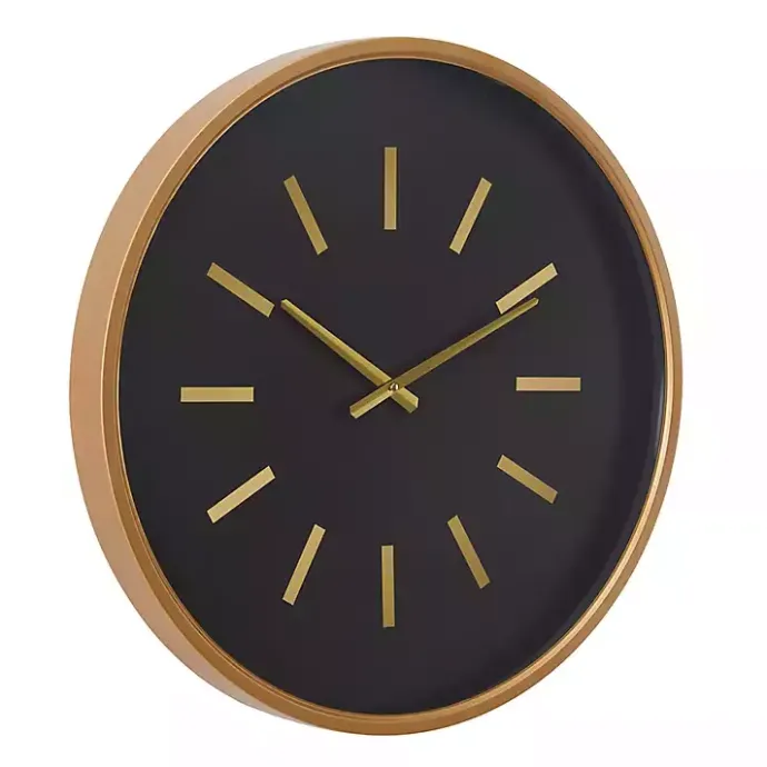 Clearance Kirklands Home Black Metal Modern Thomas Wall Clock