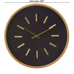 Clearance Kirklands Home Black Metal Modern Thomas Wall Clock