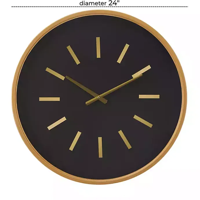 Clearance Kirklands Home Black Metal Modern Thomas Wall Clock