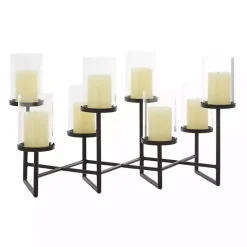 Outlet Kirklands Home Metal Multi Level Candelabra Runner Black