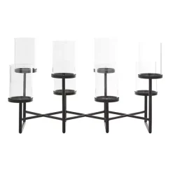 Outlet Kirklands Home Metal Multi Level Candelabra Runner Black