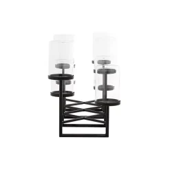 Outlet Kirklands Home Metal Multi Level Candelabra Runner Black