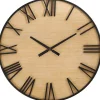 Clearance Kirklands Home Black Metal Natural Wood Wall Clock