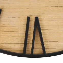 Clearance Kirklands Home Black Metal Natural Wood Wall Clock