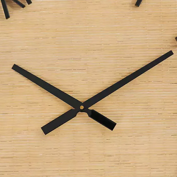 Clearance Kirklands Home Black Metal Natural Wood Wall Clock