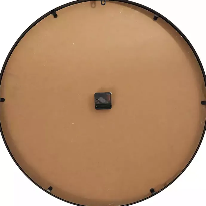 Clearance Kirklands Home Black Metal Natural Wood Wall Clock