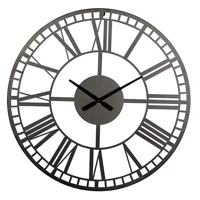 Best Kirklands Home Black Metal Open Frame Wall Clock