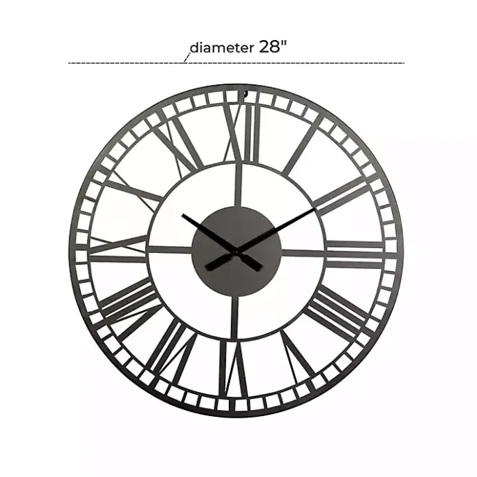 Best Kirklands Home Black Metal Open Frame Wall Clock
