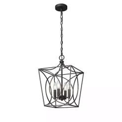 Hot Kirklands Home Metal Open Swirl Pendant Light Black