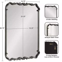 Best Kirklands Home Black Metal Ornamental Wall Mirror