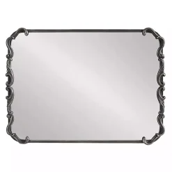 Best Kirklands Home Black Metal Ornamental Wall Mirror
