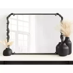 Best Kirklands Home Black Metal Ornamental Wall Mirror