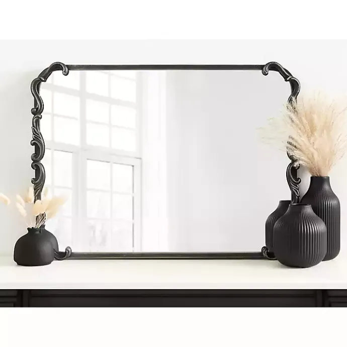 Best Kirklands Home Black Metal Ornamental Wall Mirror