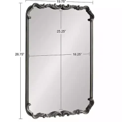 Best Kirklands Home Black Metal Ornamental Wall Mirror