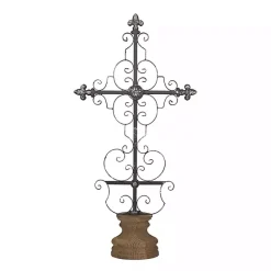 Best Kirklands Home Metal Ornate Cross Tabletop Sculpture Black