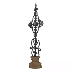 Best Kirklands Home Metal Ornate Cross Tabletop Sculpture Black