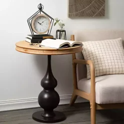 Sale Kirklands Home Black Metal Pentagon Frame Tabletop Clock