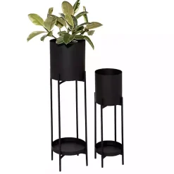Best Kirklands Home Metal Plant Stands with Shelves, Set of 2 Black