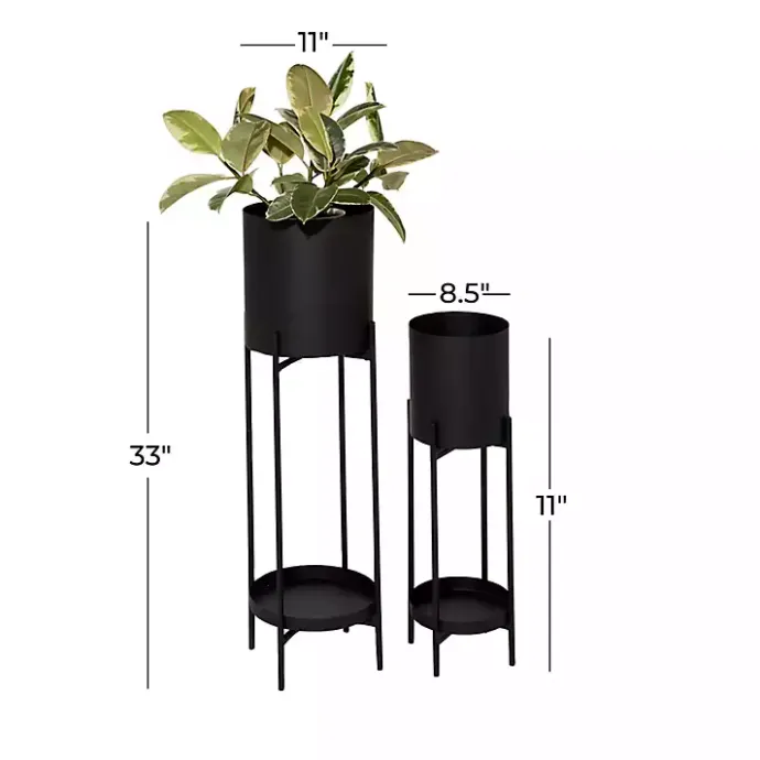 Best Kirklands Home Metal Plant Stands with Shelves, Set of 2 Black