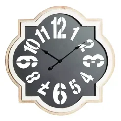 Sale Kirklands Home Black Metal Quatrefoil Farmhouse Wall Clock