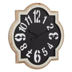 Sale Kirklands Home Black Metal Quatrefoil Farmhouse Wall Clock